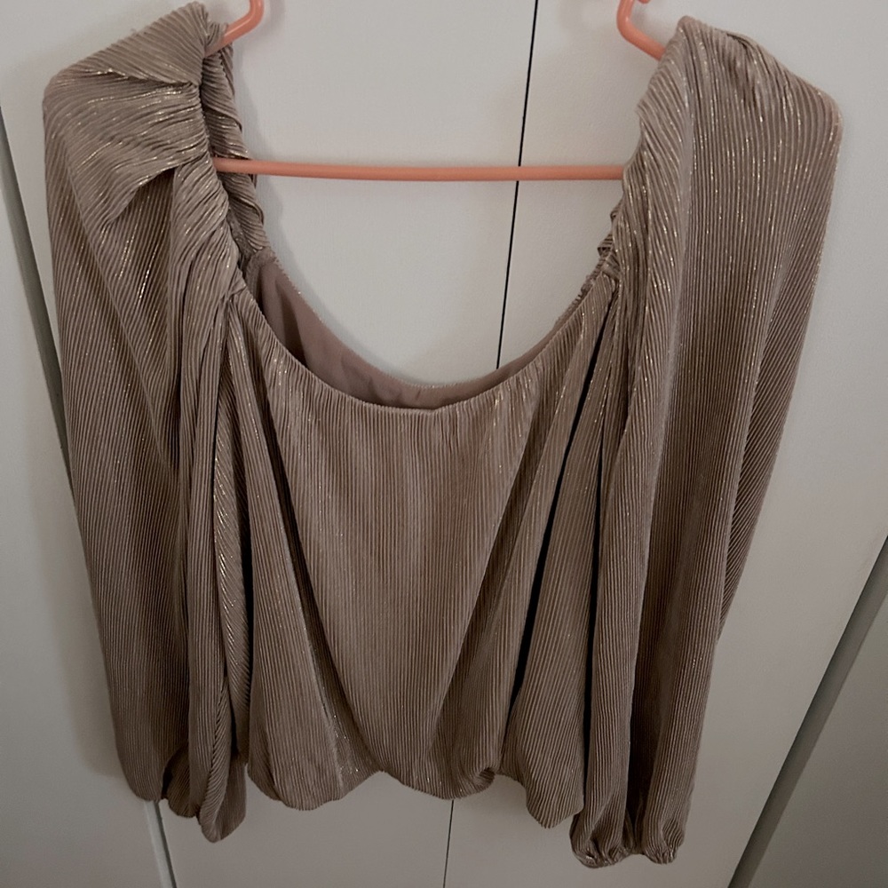 Gold shimmer long sleeve top